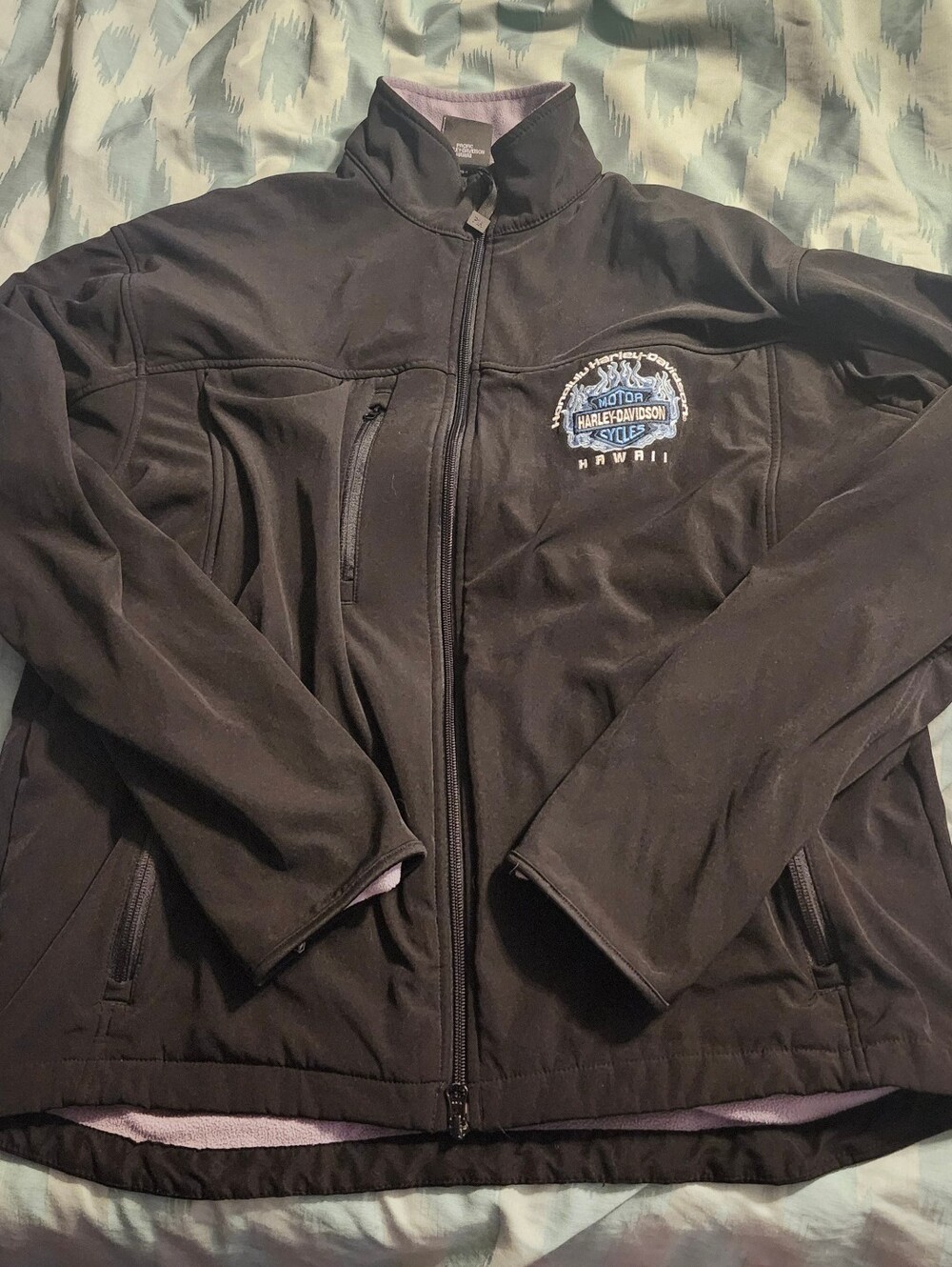 Harley-Davidson Honolulu Hawaii Embroidered Zip Front Soft-Shell Jacket Men's L